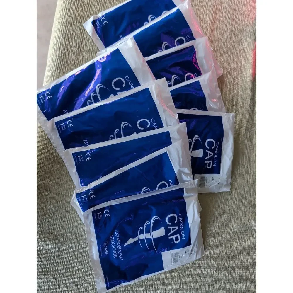 NEW Anti-Embolism Stockings Size Large Thigh Length 621 CAROLON CAP White